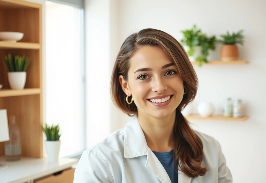 Professionelles Porträt einer lächelnden Ernährungsberaterin